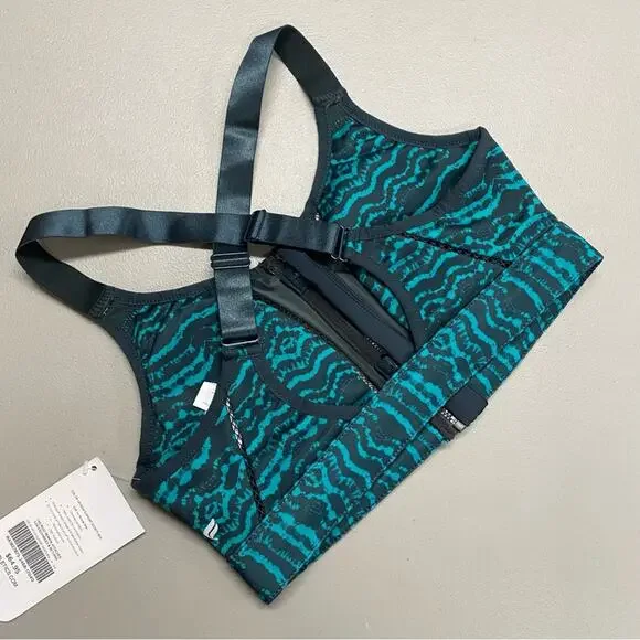 Fabletics Sports Bra Zoe High Impact Tidal Fitness Zip Front Womens Medium NWT